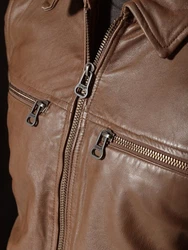 Maze Herren Lederjacke William Braun/Dunkelbraun/Beige