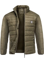 Amaci&Sons Steppjacke Revere Herren Outdoor Basic Jacke Dunkelgrün/Khaki