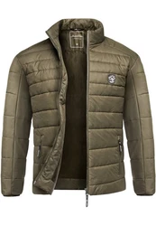 Amaci&Sons Steppjacke Revere Herren Outdoor Basic Jacke Dunkelgrün/Khaki