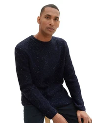 TOM TAILOR Strickpullover Dunkelblau/Lila/Hellblau