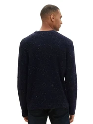 TOM TAILOR Strickpullover Dunkelblau/Lila/Hellblau