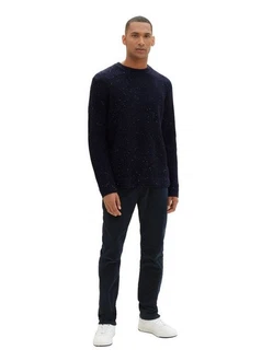 TOM TAILOR Strickpullover Dunkelblau/Lila/Hellblau