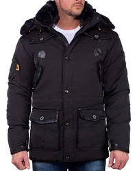 Geographical Norway Winterjacke Herren Kapuzen Jacke baacrobate Schwarz/Dunkelblau