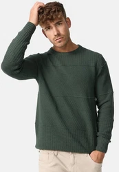 Indicode Herren Injustice Pullover mit Rundhals-Ausschnitt Dunkelgrün/Grün