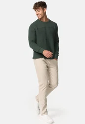Indicode Herren Injustice Pullover mit Rundhals-Ausschnitt Dunkelgrün/Grün