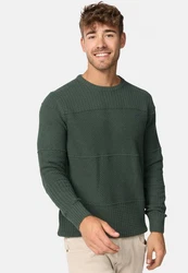 Indicode Herren Injustice Pullover mit Rundhals-Ausschnitt Dunkelgrün/Grün