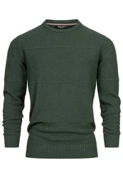 Indicode Herren Injustice Pullover mit Rundhals-Ausschnitt Dunkelgrün/Grün