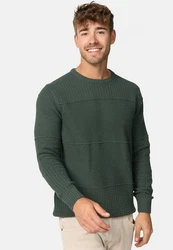 Indicode Herren Injustice Pullover mit Rundhals-Ausschnitt Dunkelgrün/Grün