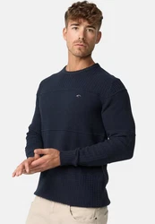 Indicode Herren Injustice Pullover mit Rundhals-Ausschnitt Dunkelblau/Blau