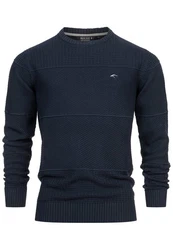 Indicode Herren Injustice Pullover mit Rundhals-Ausschnitt Dunkelblau/Blau