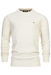 Indicode Herren Injustice Pullover mit Rundhals-Ausschnitt Creme/Weiß/Khaki/Beige