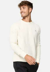 Indicode Herren Injustice Pullover mit Rundhals-Ausschnitt Creme/Weiß/Khaki/Beige