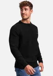 Indicode Herren Injustice Pullover mit Rundhals-Ausschnitt Black