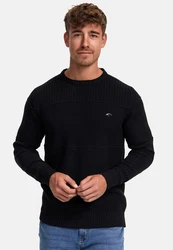 Indicode Herren Injustice Pullover mit Rundhals-Ausschnitt Black