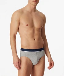 Schiesser Slip Organic Cotton mit sportlichem Webgummibund Dunkelblau/Grau/Rot/Mischfarben