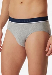 Schiesser Slip Organic Cotton mit sportlichem Webgummibund Dunkelblau/Grau/Rot/Mischfarben