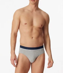 Schiesser Slip Organic Cotton mit sportlichem Webgummibund Dunkelblau/Grau/Rot/Mischfarben