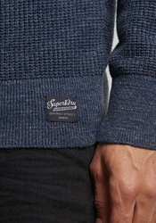 Superdry Strickpullover TEXTURED CREW KNIT JUMPER blau/eclipse navy heather