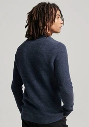 Superdry Strickpullover TEXTURED CREW KNIT JUMPER blau/eclipse navy heather
