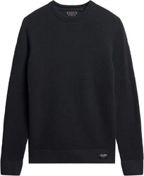 Superdry Strickpullover TEXTURED CREW KNIT JUMPER blau/eclipse navy heather