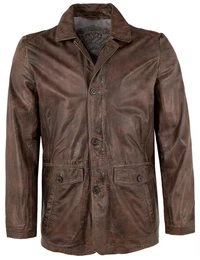 Lederjacke Anthony - Herren Lederjacke Lammnappa mocca