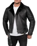 Reichstadt Lederjacke Herren Bikerjacke RS008LUX Schwarz (RS008LUX)