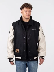 Sean John Collegejacke Retro Car schwarz/hellbeige/mehrfarbig
