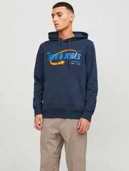 Jack & Jones Kapuzensweatshirt JCOBLACK SWEAT HOOD CH Dunkelblau/Blau