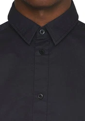 KnowledgeCotton Apparel Langarmhemd ALF regular Schwarz/Dunkelblau