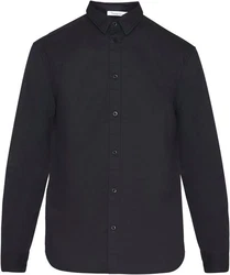 KnowledgeCotton Apparel Langarmhemd ALF regular Schwarz/Dunkelblau