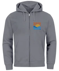 Neverless Sweatjacke Herren Zip Hoodie Pullover Kapuze Logo Print Hellgrau/Grau/Dunkelgrau