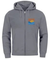 Neverless Sweatjacke Herren Zip Hoodie Pullover Kapuze Logo Print Hellgrau/Grau/Dunkelgrau