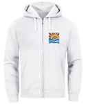 Neverless Sweatjacke Herren Zip Hoodie Pullover Kapuze Logo Print Creme/Silber/Weiß/Dunkelblau