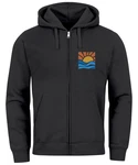 Neverless Sweatjacke Herren Zip Hoodie Pullover Kapuze Logo Print Schwarz/Dunkelgrau/Braun