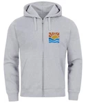 Neverless Sweatjacke Herren Zip Hoodie Pullover Kapuze Logo Print Grau/Hellgrau/Silber