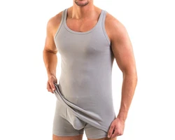HERMKO Achselhemd Tank Top Herren 3000 Grau/Beige/Rot/Hellgrau