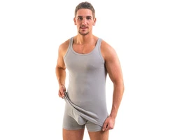 HERMKO Achselhemd Tank Top Herren 3000 Grau/Beige/Rot/Hellgrau