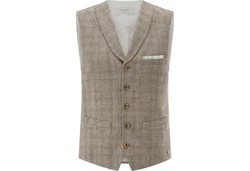 Carl Gross Anzugweste Wicklow-G Braun/Grau/Beige/Hellblau