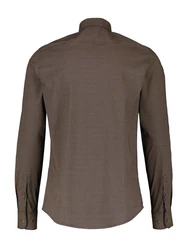 LERROS Langarmhemd Minimal-AOP Khaki/Dunkelbraun/Grau/Braun