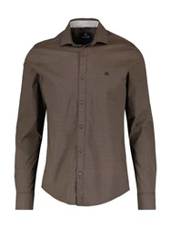 LERROS Langarmhemd Minimal-AOP Khaki/Dunkelbraun/Grau/Braun