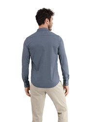 LERROS Langarmhemd Minimal-AOP Dunkelblau/Blau/Hellblau
