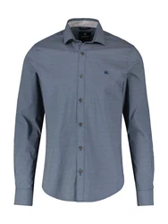 LERROS Langarmhemd Minimal-AOP Dunkelblau/Blau/Hellblau