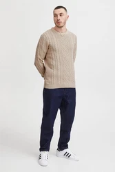 11 Project Rundhalspullover PRJamal Beige/Khaki/Braun