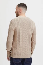 11 Project Rundhalspullover PRJamal Beige/Khaki/Braun