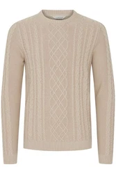 11 Project Rundhalspullover PRJamal Beige/Khaki/Braun