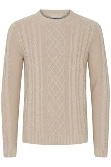 11 Project Rundhalspullover PRJamal Beige/Khaki/Braun