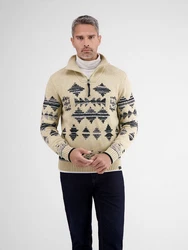 LERROS Pullover mit Troyerkragen Beige/Khaki/Creme