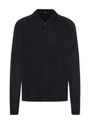 MAERZ Muenchen Strickjacke Zip 1/1 Arm Dunkelblau/Schwarz/Dunkelgrau/Grau