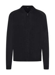 MAERZ Muenchen Strickjacke Zip 1/1 Arm Dunkelblau/Schwarz/Dunkelgrau/Grau