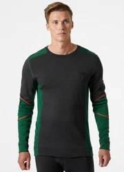 Helly Hansen Longsleeve Lifa Merino Crewneck Orange/Grün/Dunkelgrün
